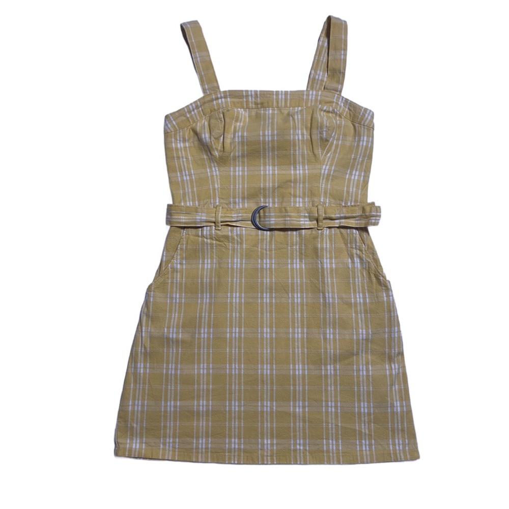 Yellow Plaid Mini Dress